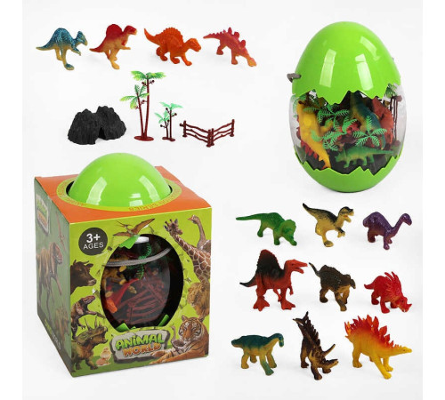 Набір динозаврів 000-046 D (36/2) дерева, гора, паркан, у боксі, в коробці – в наличии! Купите сейчас у KAZKOVA