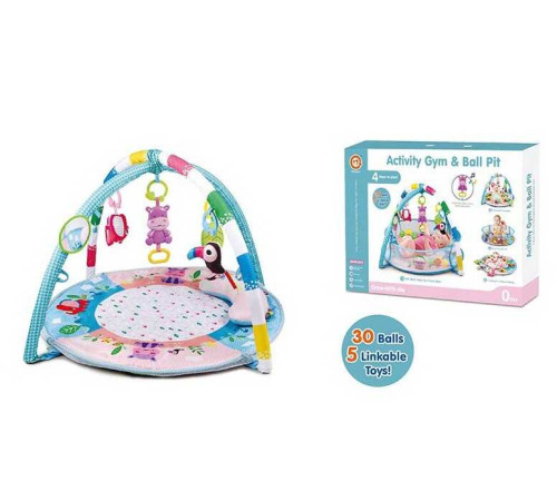 Килимок 668-43 (8) брязкальця, набір пластикових кульок, у коробці – в наличии! Купите сейчас у KAZKOVA