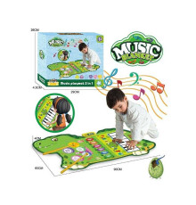 Музичний килимок YYD-02 (60) 2 в 1, піаніно, барабани, динозавр, музика, музичні інструменти, в коробці