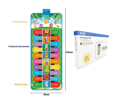 Килимок музичний 638-13 (24/2) 49 х 3 х 125 см, на батарейках, музичні інструменти, ноти, запис, режим пам'яті, музика, в коробці – в наличии! Купите сейчас у KAZKOVA Килимок музичний 638-13 (24/2) 49 х 3 х 125 см, на батарейках, музичні інструменти, ноти, запис, режим пам'яті, музика, в коробці – в наличии! Купите сейчас у KAZKOVA