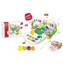 Килимок 668-219 (24) 2 кольори, 4 брязкальця-підвіски, на батарейках, підсвічування, мелодії, зміна режимів, піаніно, регулювання гучності, в коробці