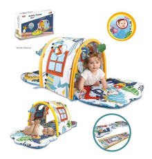 Килимок 023-62 D (6) тунель з віконцем, брязкальце, м’які іграшки, іграшки на кільці, в коробці