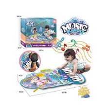 Музичний килимок YYD-06 (60) 2 в 1, піаніно, барабани, музика, музичні інструменти, зміна гучності, на батарейках, запис, в коробці