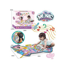 Музичний килимок YYD-07 (60) 2 в 1, піаніно, барабани, музика, музичні інструменти, зміна гучності, на батарейках, запис, в коробці