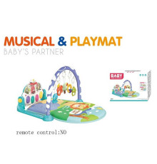 Килимок N 66007 Штрих = 53151 (8) 5 підвісок, на батарейках, підсвічування, мелодії, зміна режимів, піаніно, ноти, регулювання гучності, в коробці