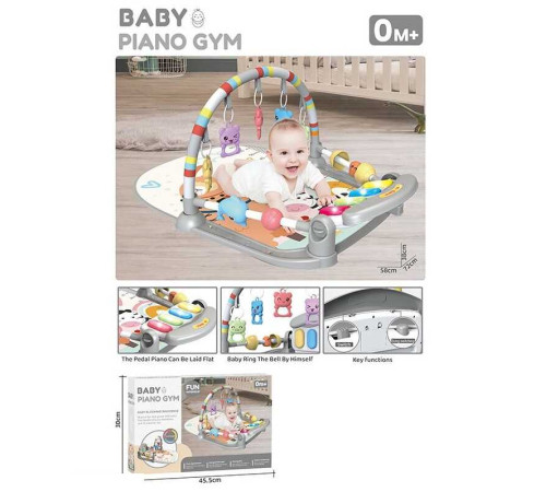 Килимок 8808-6 (18) звук, мелодії, підсвічування, піаніно, брязкальця, ростомір, в коробці – в наличии! Купите сейчас у KAZKOVA