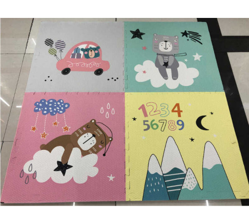 Килимок-пазл C 73904 (12) 4 елементи, 1 елемент 60х60 см, у плівці