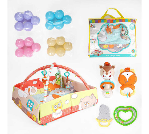 Килимок 63577 (6) манеж, брязкальця, 20 кульок, у сумці