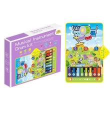Музичний килимок YQ 3228 (24) звук, підсвітка, барабани, піаніно, режими гучності, на батарейках, музичні інструменти, в коробці