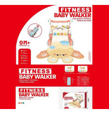 Килимок RT 7205 (12) 2 в 1, ходунки, піаніно, підсвічування, пісні, казки, звуки тварин, пульт керування, 4 підвіски, в коробці