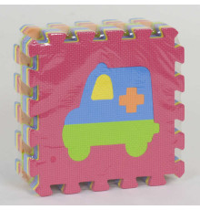 Килимок-пазл EVA Транспорт С 36607 (24) масажний, 9 ел. в упаковці, 30х30см