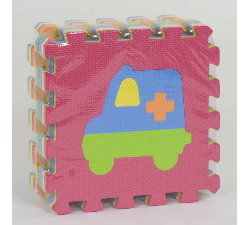 Килимок-пазл EVA Транспорт С 36607 (24) масажний, 9 ел. в упаковці, 30х30см – в наличии! Купите сейчас у KAZKOVA