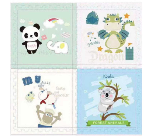 Килимок-пазл C 73913 (12) 4 елементи, 1 елемент 60х60 см, у плівці