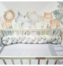 гр Бортик у ліжко "Косичка" 60633 (1) тканина ФЛАНЕЛЬ, наповнювач СИНТЕПУХ, розмір 120*18 см "Bimbo", в пакеті