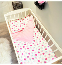 гр Постільний комплект "Полуничка" 89608 (1) тканина ФЛАНЕЛЬ, розмір 120*90 см, "Bimbo"