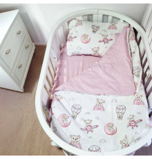 гр Змінний комплект постільної білизни для овального ліжечка "Ведмедик на місяці" 91960 (1) тканина РАНФОРС, розмір 110*90 см "Bimbo"
