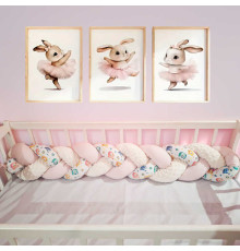 гр Бортик у ліжко "Косичка" 71057 (1) тканина ФЛАНЕЛЬ, ПЛЮШ Minky, наповнювач СИНТЕПУХ, розмір 120*18 см "Bimbo"