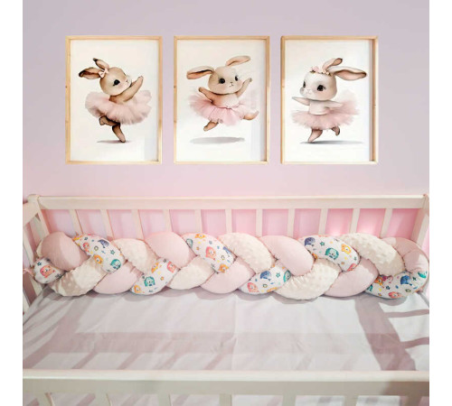 гр Бортик у ліжко "Косичка" 71057 (1) тканина ФЛАНЕЛЬ, ПЛЮШ Minky, наповнювач СИНТЕПУХ, розмір 120*18 см "Bimbo" – в наличии! Купите сейчас у KAZKOVA