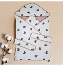 гр Конверт з куточком для немовлят "Ведмежа" 90715 (1) тканина МУСЛІН, розмір 90*90 см "Bimbo", в пакеті