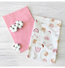 гр Комплект пелюшок "Ведмедик та веселка" 29637 (1) 2шт в комплекті, тканина ФЛАНЕЛЬ premium, розмір 100*80 см "Bimbo"
