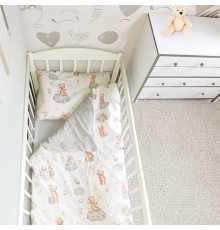 гр Змінний комплект постільної білизни "Ведмедик на хмаринці" 80806 (1) тканина РАНФОРС, розмір 120*60 см "Bimbo", в пакеті