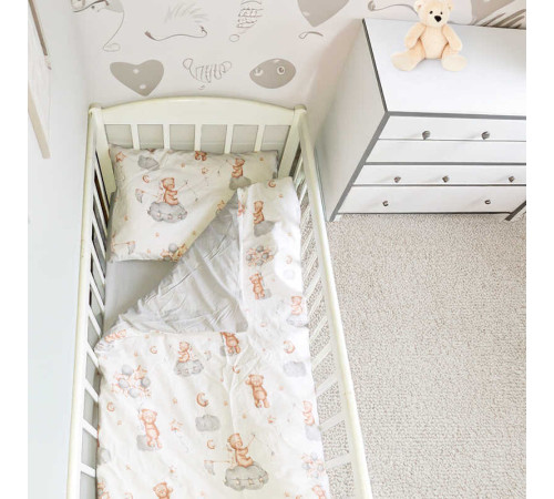 гр Змінний комплект постільної білизни "Ведмедик на хмаринці" 80806 (1) тканина РАНФОРС, розмір 120*60 см "Bimbo", в пакеті – в наличии! Купите сейчас у KAZKOVA