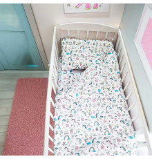 гр Постільний комплект "Єдинороги" 66756 (1) тканина БЯЗЬ Gold Lux, розмір 110*90 см "Bimbo"