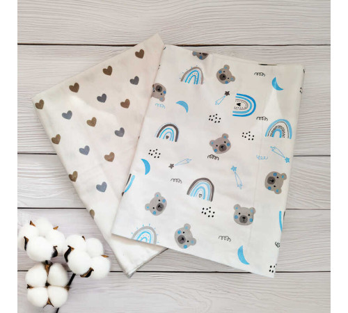гр Комплект пелюшок "Ведмедик та серце" 63941 (1) 2шт в комплекті, тканина ФЛАНЕЛЬ premium, розмір 100*80 см "Bimbo" – в наличии! Купите сейчас у KAZKOVA