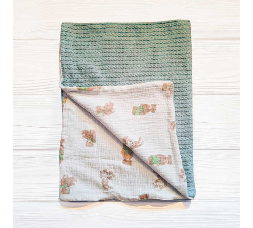 гр Плед для немовлят 16723 (1) в’язане полотно, МУСЛІН, розмір 100*80 см "Bimbo" – в наличии! Купите сейчас у KAZKOVA