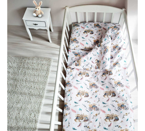 гр Змінний комплект постільної білизни "Тварини на велосипеді" 88130 (1) тканина ФЛАНЕЛЬ, розмір 120*60 см "Bimbo", в пакеті – в наличии! Купите сейчас у KAZKOVA