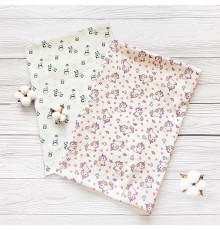 гр Комплект пелюшок "Єдинороги та панда" 15434 (1) 2шт в комплекті, тканина СИТЕЦЬ, розмір 100*80 см "Bimbo"