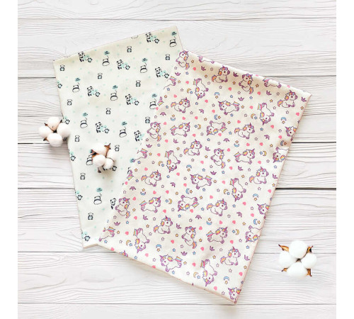 гр Комплект пелюшок "Єдинороги та панда" 15434 (1) 2шт в комплекті, тканина СИТЕЦЬ, розмір 100*80 см "Bimbo" – в наличии! Купите сейчас у KAZKOVA