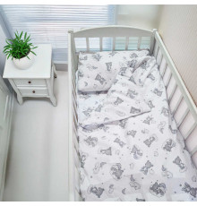 гр Змінний комплект постільної білизни "Ведмежа на хмаринці" 15357 (1) тканина БЯЗЬ Gold Lux, розмір 120*60 см "Bimbo"