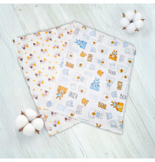 гр Комплект пелюшок "Ведмедики" 46051 (1) 2шт в комплекті, тканина СИТЕЦЬ, розмір 100*90 см "Bimbo"
