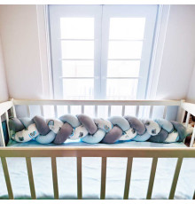 гр Бортик у ліжко "Косичка" 15730 (1) тканина ФЛАНЕЛЬ PREMIUM, наповнювач СИНТЕПУХ, розмір 120*18 см "Bimbo"