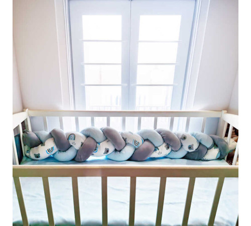 гр Бортик у ліжко "Косичка" 15730 (1) тканина ФЛАНЕЛЬ PREMIUM, наповнювач СИНТЕПУХ, розмір 120*18 см "Bimbo" – в наличии! Купите сейчас у KAZKOVA