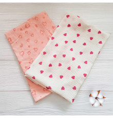 гр Комплект пелюшок "Серце" 98706 (1) 2шт в комплекті, тканина МУСЛІН, розмір 100*70 см "Bimbo"