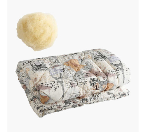 гр Ковдра зимова з овечої вовни №164012 (1) 180х210 см, наповнювач - овеча вовна, щільність 520 г/м2, тканина - бавовна, у пакеті – в наличии! Купите сейчас у KAZKOVA