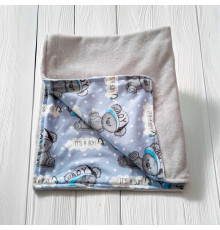 гр Плед для немовлят "Ведмедик" 83045 (1) тканина ФЛАНЕЛЬ premium, ВЕЛСОФТ, розмір 100*80 см, "Bimbo", в пакеті