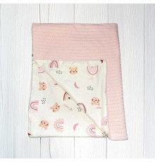 гр Плед для немовлят "Ведмедик та веселка" 18561 (1) тканина в’язане полотно, ФЛАНЕЛЬ PREMIUM, розмір 100*80 см "Bimbo", в пакеті