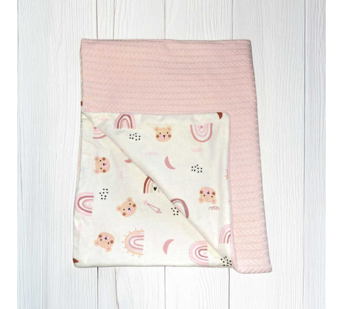 гр Плед для немовлят "Ведмедик та веселка" 18561 (1) тканина в’язане полотно, ФЛАНЕЛЬ PREMIUM, розмір 100*80 см "Bimbo", в пакеті – в наличии! Купите сейчас у KAZKOVA