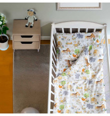 гр Змінний комплект постільної білизни "Тварини" 94178 (1) тканина РАНФОРС, розмір 120*60 см "Bimbo"