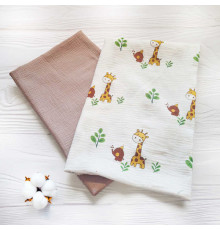 гр Комплект пелюшок 49474 (1) 2шт в комплекті, тканина МУСЛІН, розмір 100*70 см, "Bimbo"