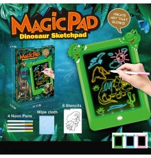 Дошка для малювання D 4238 (108/2) 3 кольори, 8 світлових ефектів, 4 неонові фломастери, трафарети, в коробці, ВИДАЄТЬСЯ ТІЛЬКИ МІКС ВИДІВ