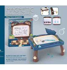 Столик для малювання CJ 6011-1 PM (48/2) 2 кольори, магнітна дошка, 6 штампів, в коробці, ВИДАЄТЬСЯ МІКС ВИДІВ