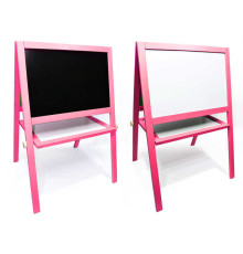 гр Мольберт вел. (1) магнітний, рожевий, "ІГРУША" / Дошка ш60 * в40см, Підставка ш100 * в65см / Одна сторона
