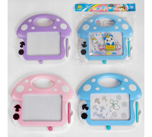 Дошка для малювання C 50117 (72) 3 кольори, магнітна, кольорова, 2 штампи, в пакеті, ВИДАЄТЬСЯ ТІЛЬКИ МІКС ВИДІВ