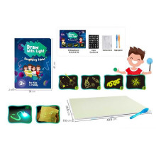 Дошка для малювання YM 811 (72/2) "Малюй світлом", 28,8х0,6х40,8 см, ручка на батарейці, люмінесцентна дошка, в коробці