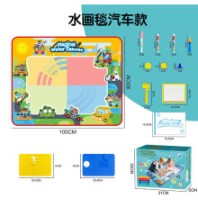 Килимок для малювання водою DM 1813-3 (36) водні маркери, 2 трафарети з цифрами та фігурами, штамп, валик, ємність для води, в коробці