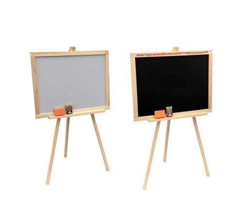 гр Мольберт 020 + НОГИ (10) тринога дерево не магнітний / Дошка ш40*в55см, Підставка ш55*в110см/ матеріал/сосна "Мася"